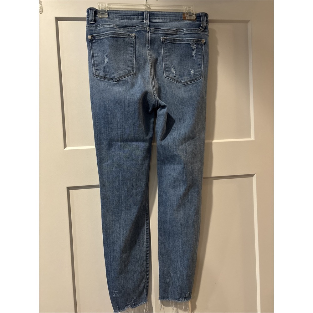 Judy Blue Distressed Skinny Jeans Size 29 Women's Mid Rise Stretch Raw‎ Hem - Picture 4 of 4